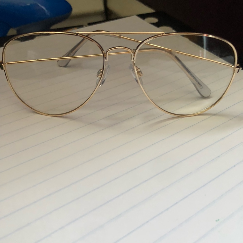 Men’s/women’s unisex gold clear lens glasses